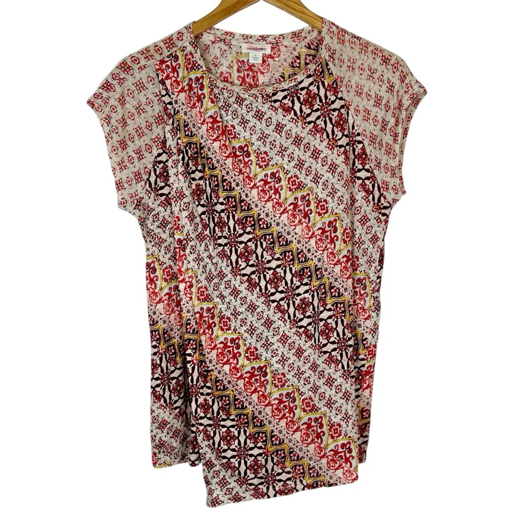 EUC Sundance Josette  Asymmetrical Draped Front Linen Top